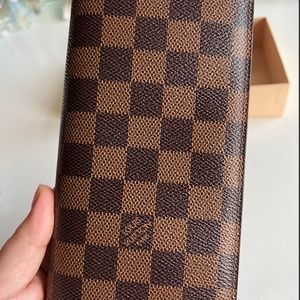 Louis Vuitton Brazza Long Wallet Damier Ebene W/Box and Dustbag